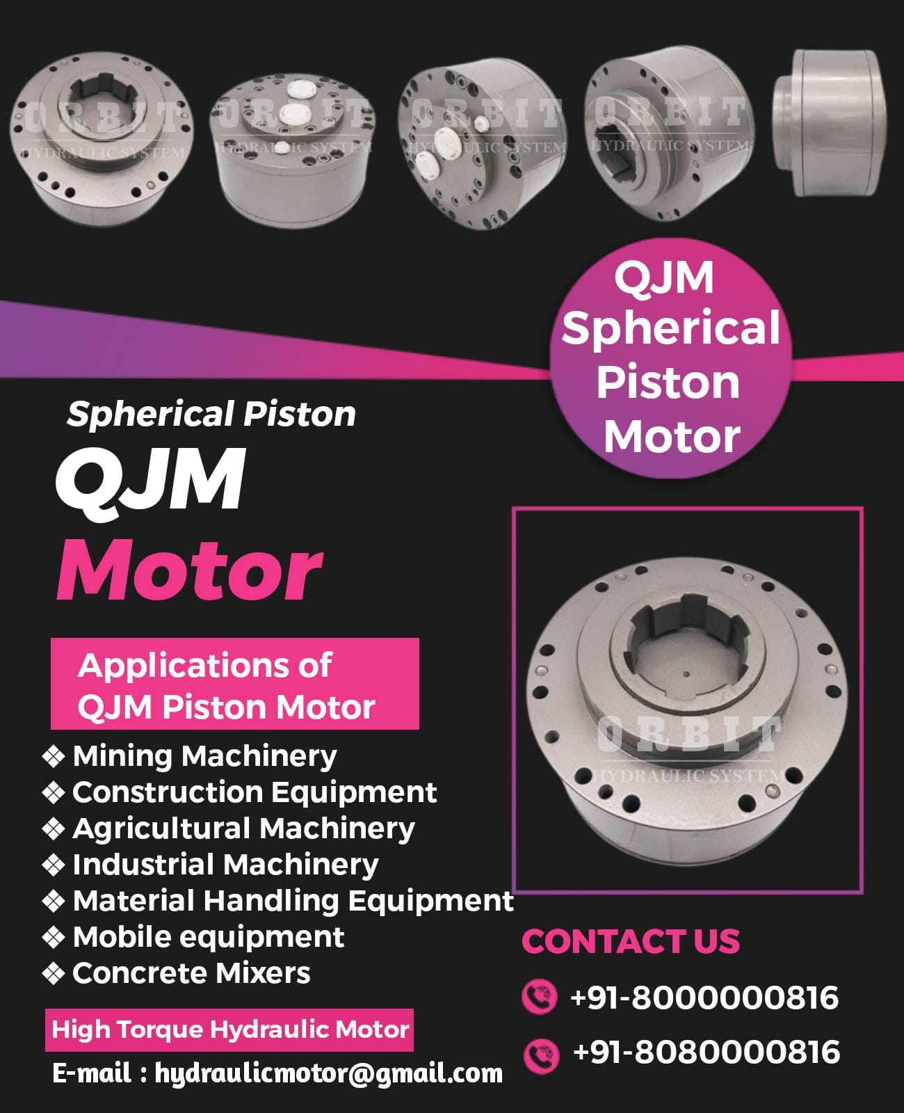 2QJM12-1.25 Spherical Piston Hydraulic Motor in India